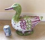Cheeky ceramic goose tureen - made in Italy for Jay-Willfred (soda can for scale)