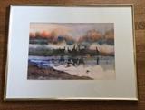 Watercolor by Clifford Burkey (Seattle artist) - framed size 24" x 32".