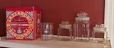 Large Amaretti tn, Pyrex beaker & vintage glass jars