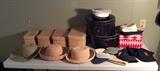 Hat boxes & hats including Royal Canadian Sea Cadet hat & assorted baseball caps