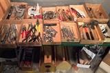 Hand tools galore! Files, clamps, pliers, wrenches, sockets, screwdrivers, hammers, mallets & more