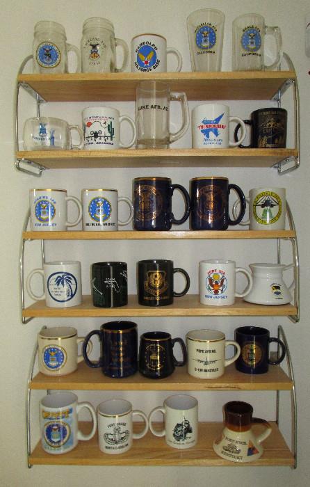 Numerous Air Force, Army & Naval mugs