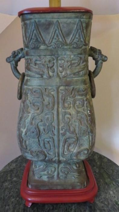 Heavy Dragon Handle Asian Style Lamp
