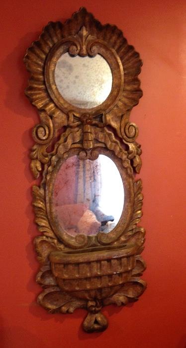 Gilt wood mirror signed, "Chapman." Made in Spain.