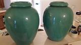 Very Rare Celadon Colored Oil Jars- Circa 1920-30 Made by Bauer Pottery Los Angeles- Google these beauties