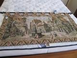 Old World style tapestry with rod