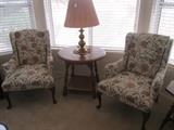 Pair wing chairs