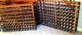 teak wine racks, 6 available, holds 96 bottles each