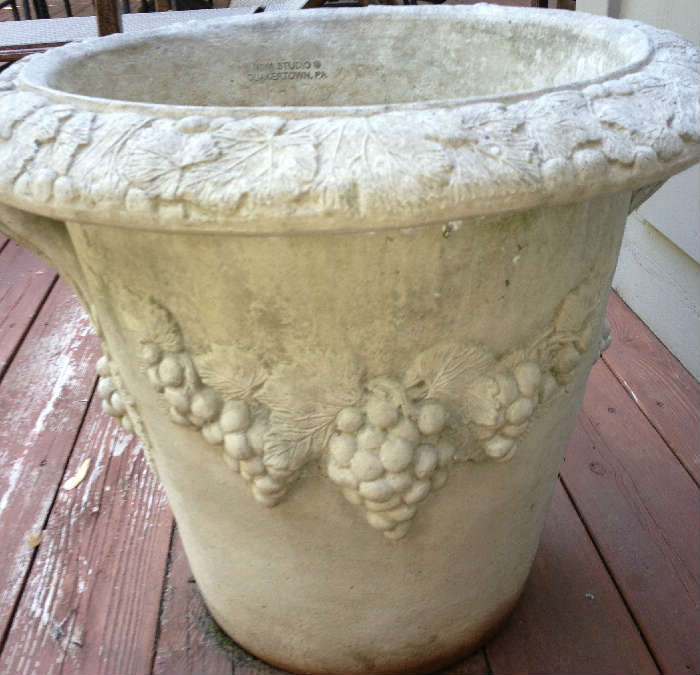 2 26" high cement planters