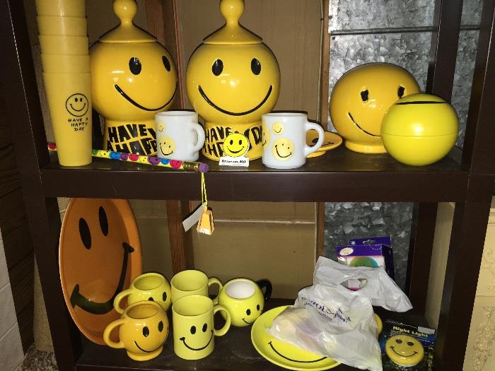 McCoy Smiley Face cookie jars and mugs