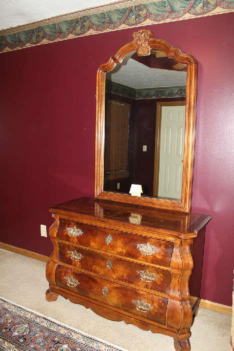 Beautiful Henredon chest with very tall mirror