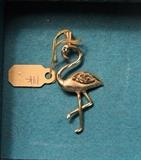 14k gold flamingo brooch