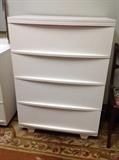 White Painted Wood Chest Of Four-Drawers