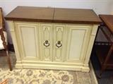 Beige Painted Bar/Buffet Server Cabinet
