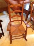 Maple Ladder Back Rush Seat Rocking Chair