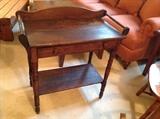Antique Walnut One-Drawer Wash Stand (Faux Drawer)