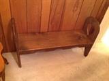 Country Dark Pine Child's Bench