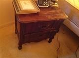 French Provincial Dark Wood Two-Drawer Nightstand - 2 of 2