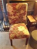 Burgundy Floral Upholstered Side Chair - 1 of 2