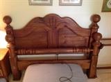 Pine Double/Full Bed - Headboard, Foot Board, Side Rails & Slats - No Mattresses