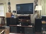 Hitachi Flat Screen TV and Surround Sound System