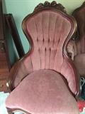 Victorian Rose Carved Mahogany Chairs