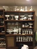 Large Collection of Milk Glass 
