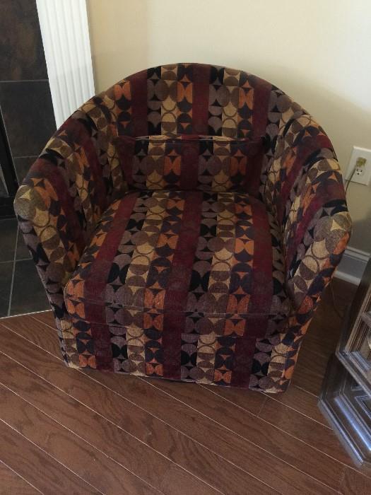 
#19 Brown/Black Geometric Pattern Chair $60 — at Town Park Drive SW.
