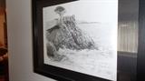Pebble Beach sketch with frame