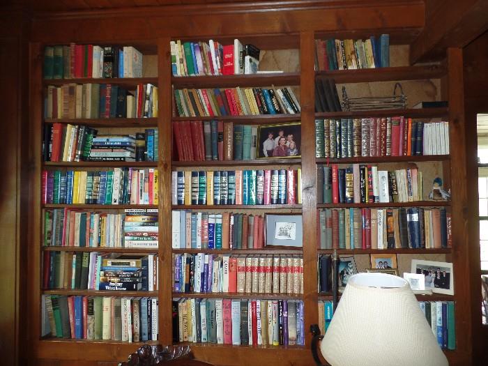 Lots and lots of books, many are leather 