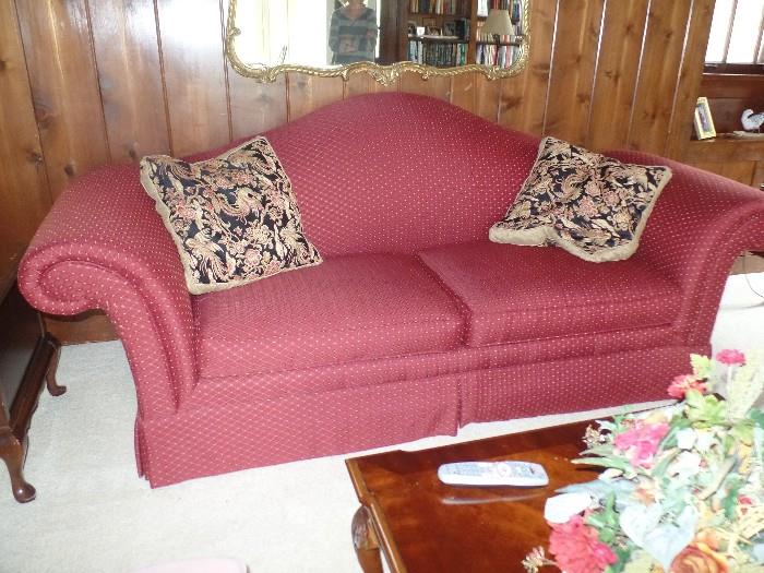 Camel Back upholstered Sofa-like new