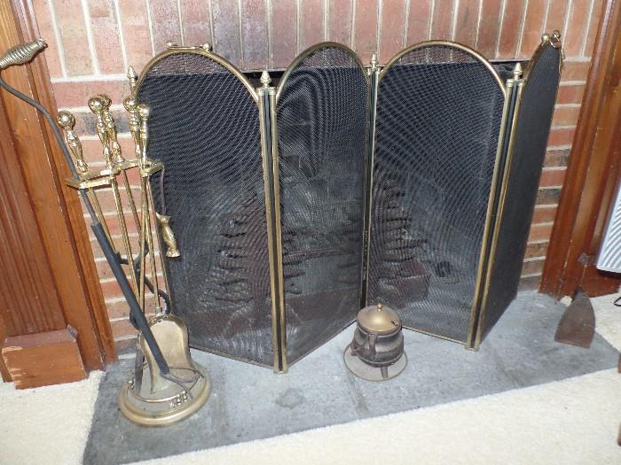 1 of 2 Fire Place screen-andirons