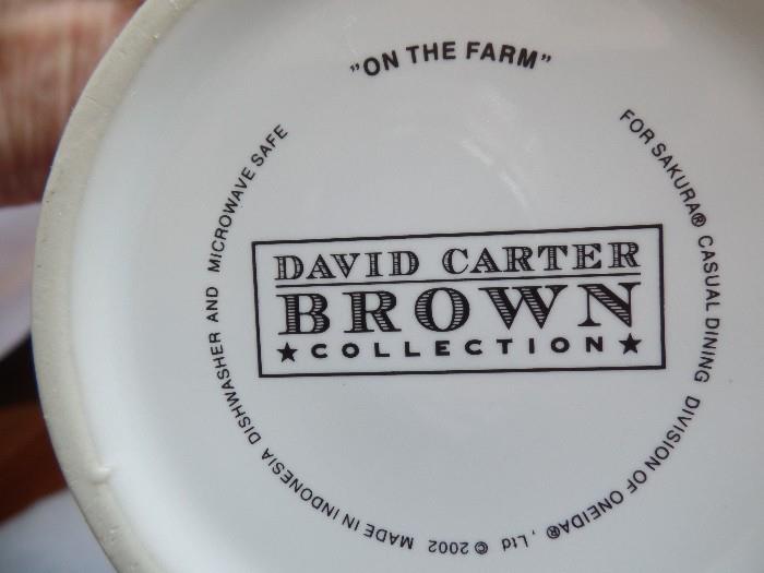 David Carter Brown rooster dish set