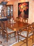 Dining Room Table with 6 chairs and 3 leaves