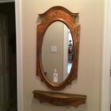 #58 Gold Mirror with Shelf 42" tall $75
