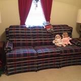 #72 Hide A Bed Sofa Green/Blue/Burgundy $75