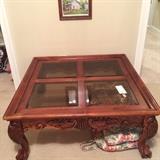 #66 Broyhill Glass Top Coffee Table 38x17 $175