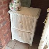 #14 White Wicker 2 Drawer Cabinet 22x20x31 $75