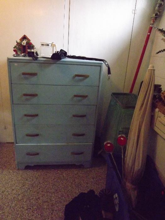 Painted mid-century dresser perfect for upcycling with milk paint