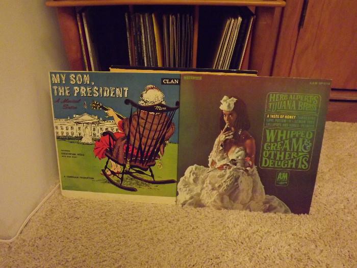 Vinyl/records including the classic Herb Alberts Tijuana Brass "Whipped Cream & Other Delights"