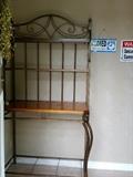 Rod iron and wood bakers rack 