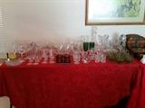 Glass stemware, depression glass, depression dessert bowls