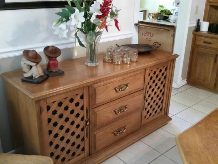 Vintage solid wood Stanley buffet with dovetailed drawers