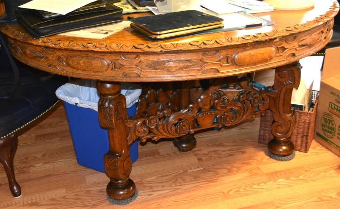 CARVED OAK Dining Table
