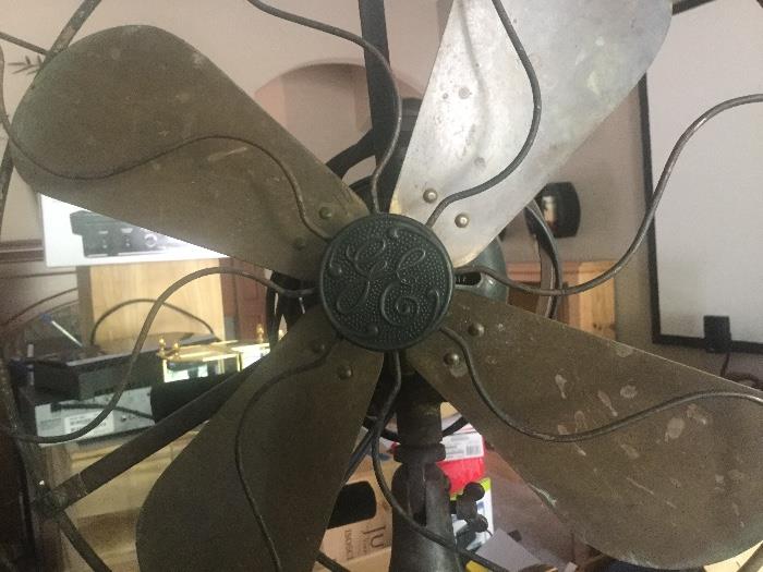 Antique brass blade GE fan