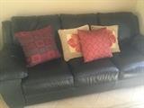 Black leather Italsofa sofa - excellent condition
