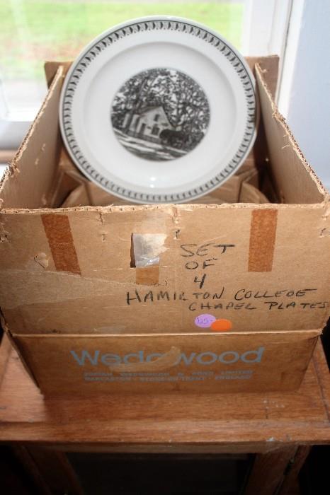 Set of 4 Vintage Hamilton College Chapel Plates