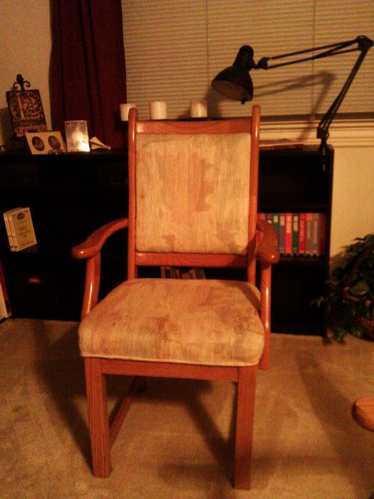 6 solid oak arm chairs $20 each