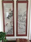 2 of 4 handpainted Chinese murals