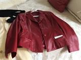 Italian red leather coat